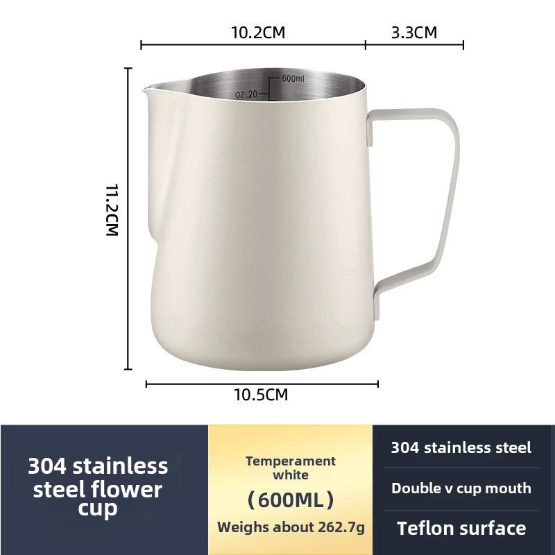 Stainless Steel Milk Frothing Pitcher Espresso Coffee Barista Craft Latte Cappuccino Frother Jug Pitcher Measurement Lines Cup