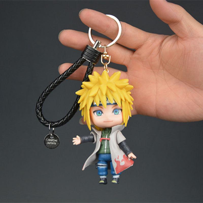 Naruto Anime Figure Keychain Haruno Sakura Hatake Kakashi Gaara Uzumaki Naruto PVC Pendant key Rings Kids Birthday Toy Gift