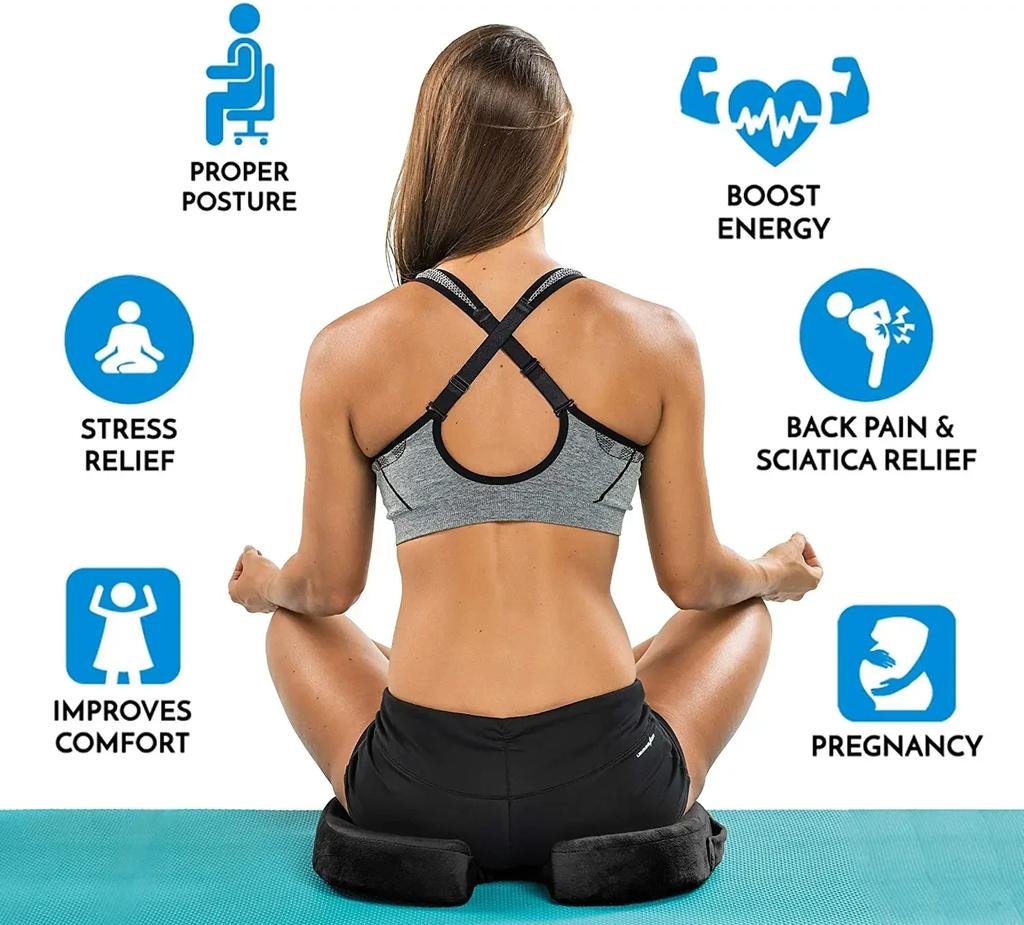 Gel Enhanced Seat Cushion Non-Slip Orthopedic Gel Memory Foam Coccyx Cushion for Tailbone Pain Office Chair Car Seat Cushion