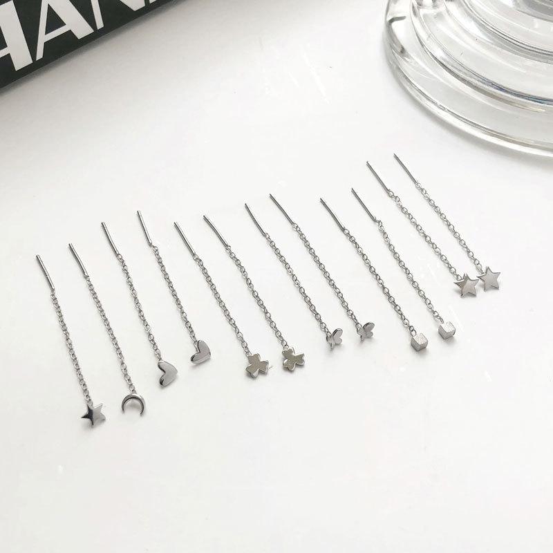 Three-leaf Clover Love Star Ear Cable Temperament Medium-length Style To Modify The Face Shape Simple Design