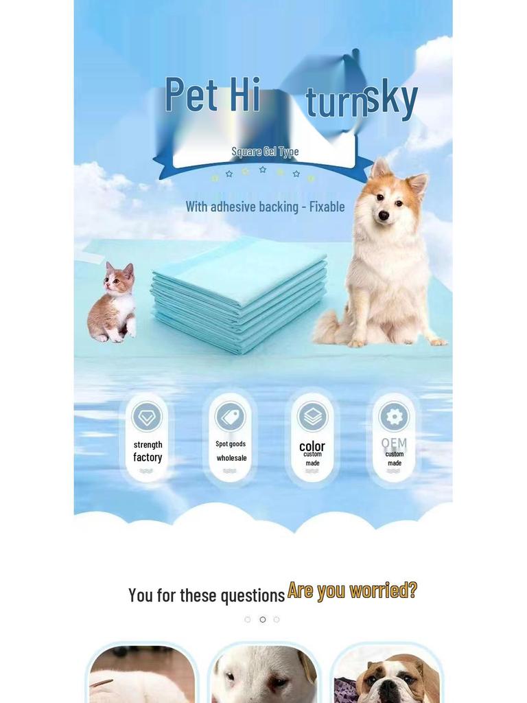 Adhesive Pet Urine Absorbent Training Pads - Thick, Disposable Diaper for Dogs