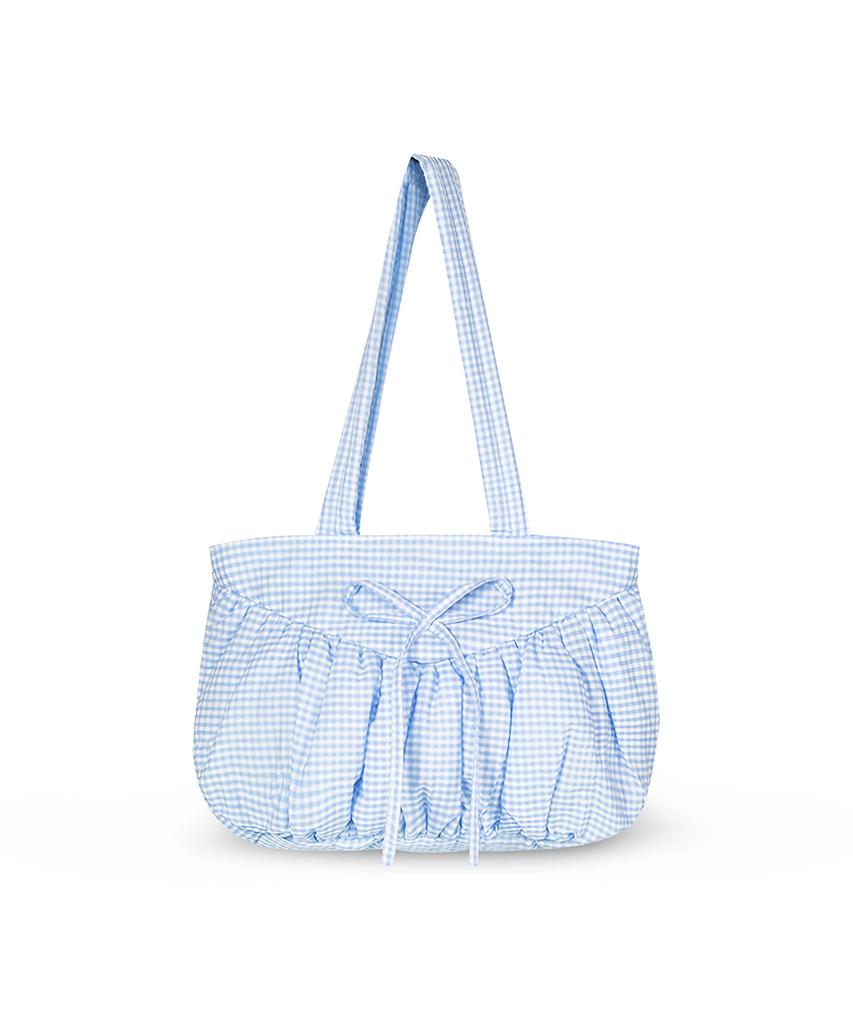 Goodtotes Souffle Puff Tote Bag (Blue Check)