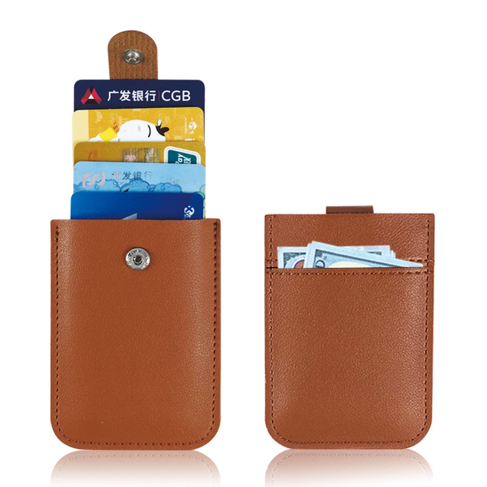 

Тонкий повседневный держатель для кредитных карт для мужчин и женщин, кожаный кошелек для карт, деловой кошелек коричневый