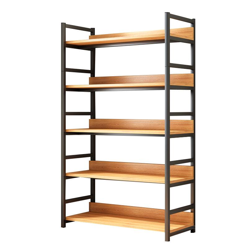 Multi layer storage rack home bookshelf floor display rack simple steel and wood storage rack