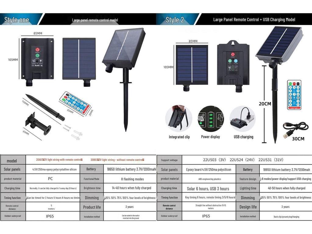 LED Solar Tube String Lights, Outdoor Waterproof Copper Wire, Soft Light Strip for Courtyard Decoration
