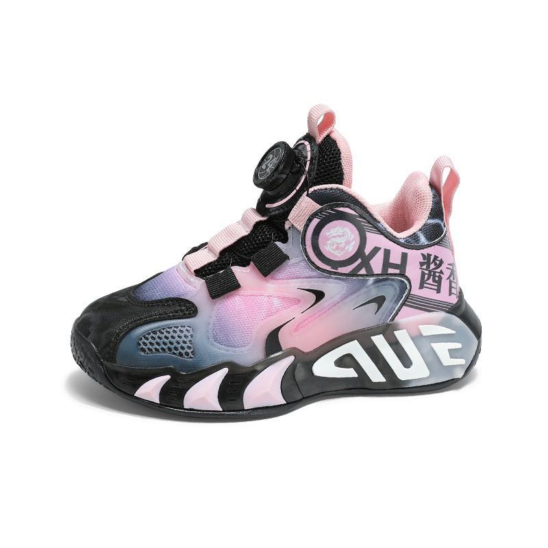 Kids Breathable Mesh Running Shoes Boys Girls Lightweight Basketball Sneakers With