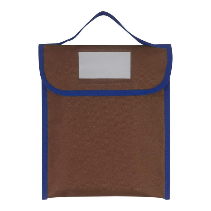 File Bag with Clear Label Window School Book Bag Portable Document Folder