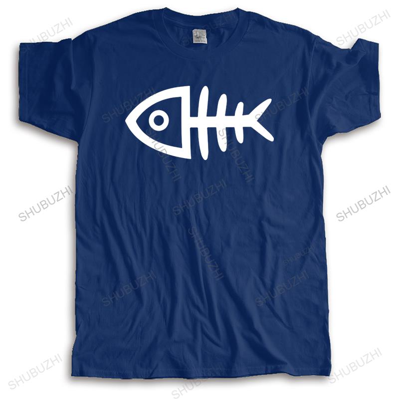 Mens summer cotton brand tshirt loose style t-shirt high quality fashion casual Fishbone print casual teeshirt for him plus size