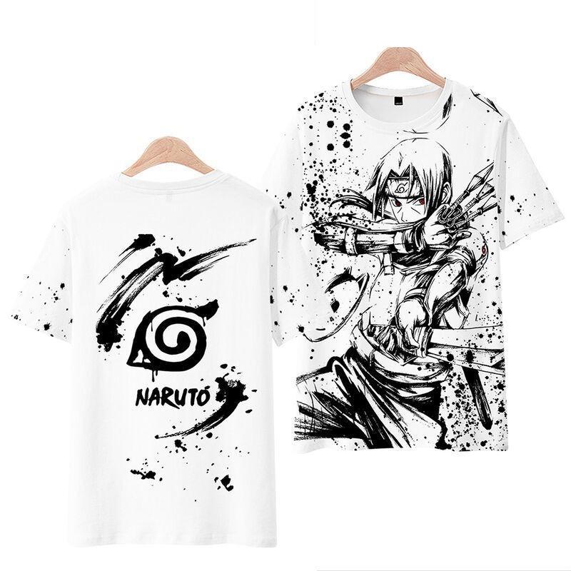 Japanisches Manga 3D-gedrucktes Kurzarm-T-Shirt Sommer Atmungsaktives Polyester Einfaches Rundhals-Oberteil