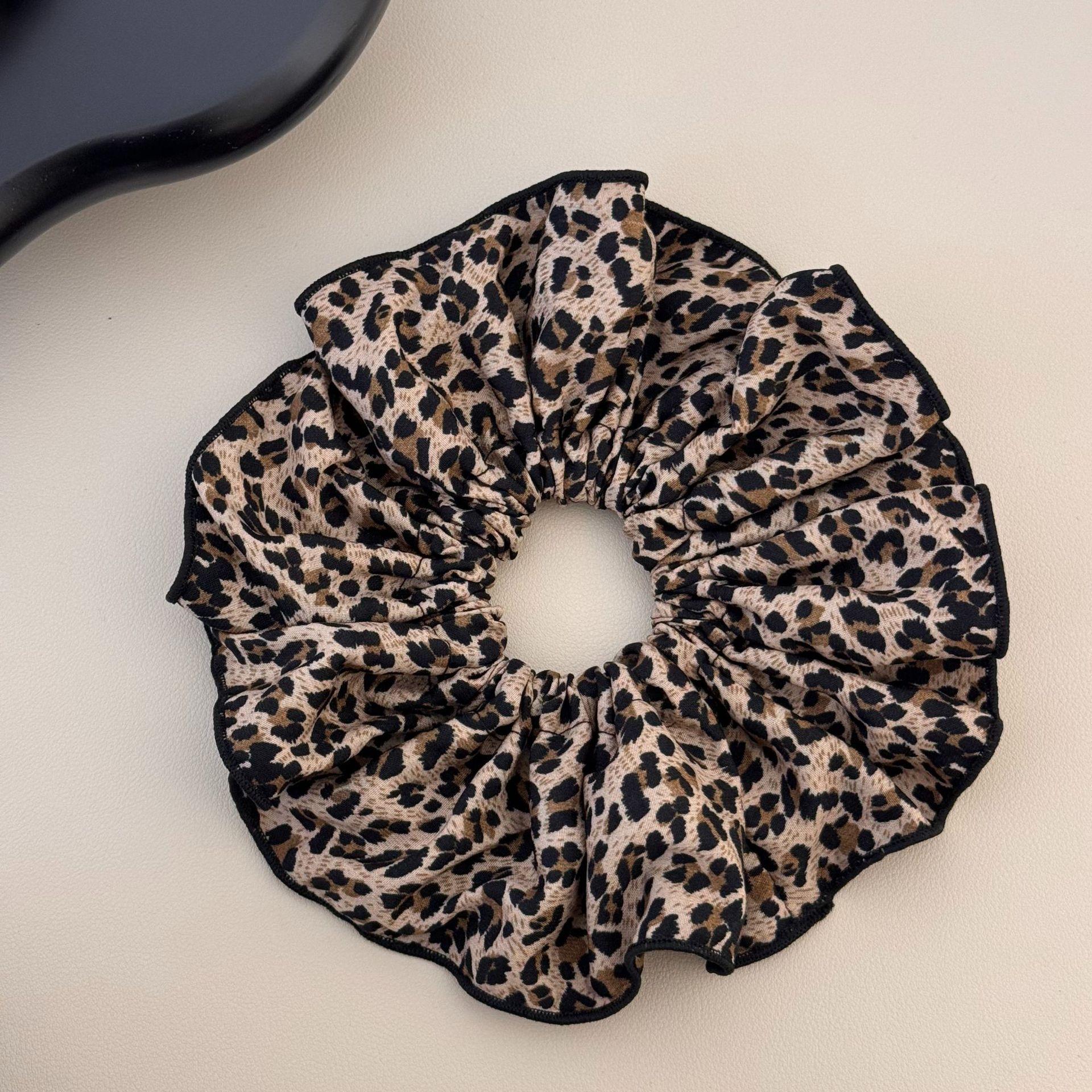 

Ретро Горячая Девушка Леопардовый Принт Резинка для Волос в Виде Большого Кишечника, Женственный Шарм, Пушистая Большая Резинка для Волос, Резинка для Волос, Резинка для Низкого Хвоста