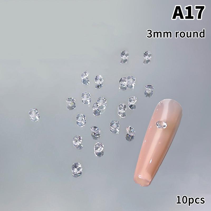 

10 шт. Ногти с острым дном Искусство ногтей Флэш Циркон 3D Маникюр DIY Украшение