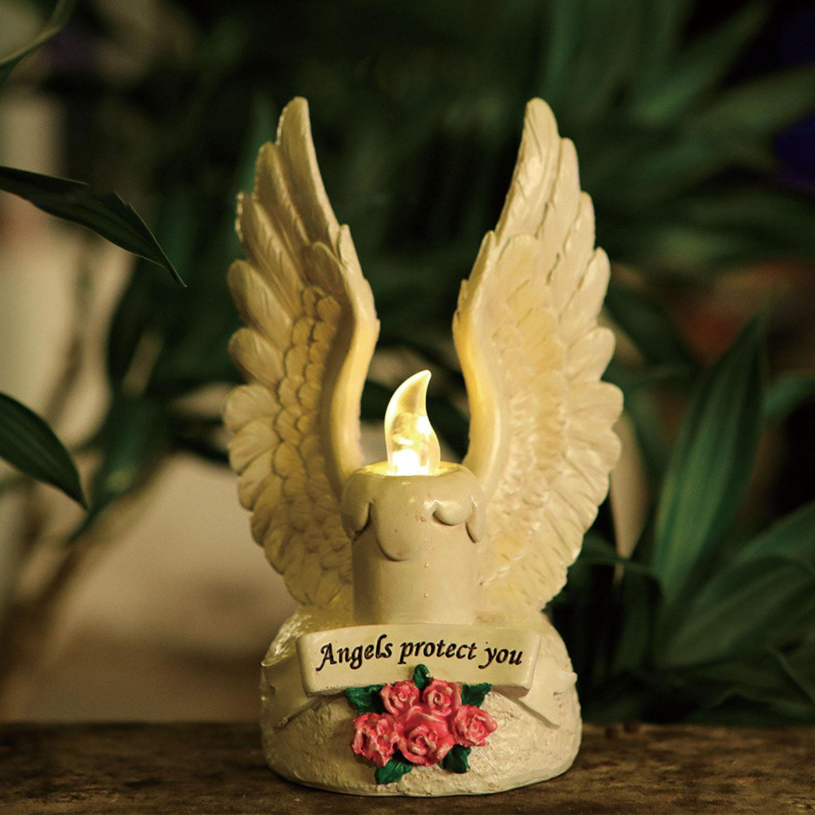 

Статуя Ангельское Крыло Садовые Аксессуары со Светом Подарок Декор Ландшафтное Украшение Фигурки для Улицы