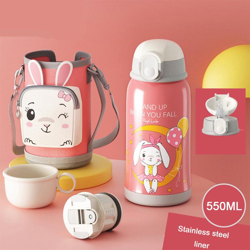 

Интеллектуальная термокружка из нержавеющей стали с трубочкой, детская термокружка из нержавеющей стали, герметичная термокружка 550ml