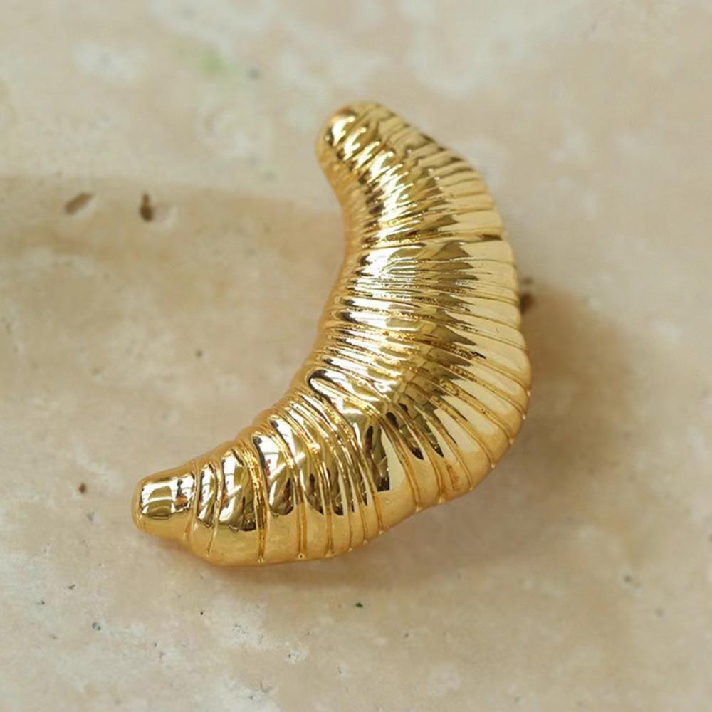 Silver Croissant Brooch Vintage Gold Brooch Fashion Metal Clothes Pin  Gift