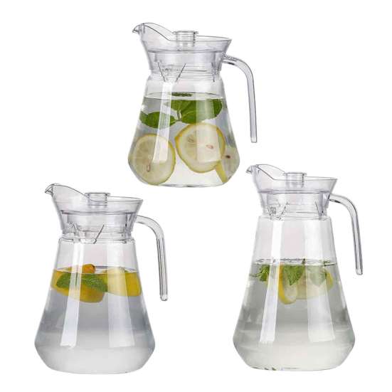 Cold Beverage Pitcher with Spout Spill-Proof Lid Large Capacity Water Jug for Ice Tea Lemonade Juice Outdoor Water Dispenser for Parties Home Office