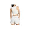 Adidas Logo Round Neck Short Sleeveless Vest Women Tops White JD8185