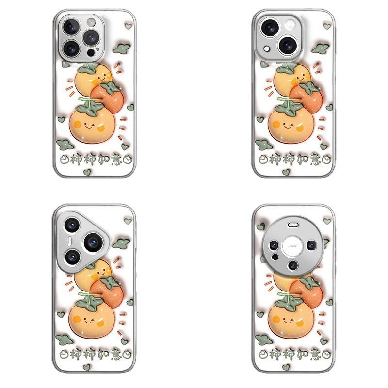 Persimmon Ruyi for Apple 16promax Cartoon Women's for IPhone Case 15 New 14 Water Gel Case