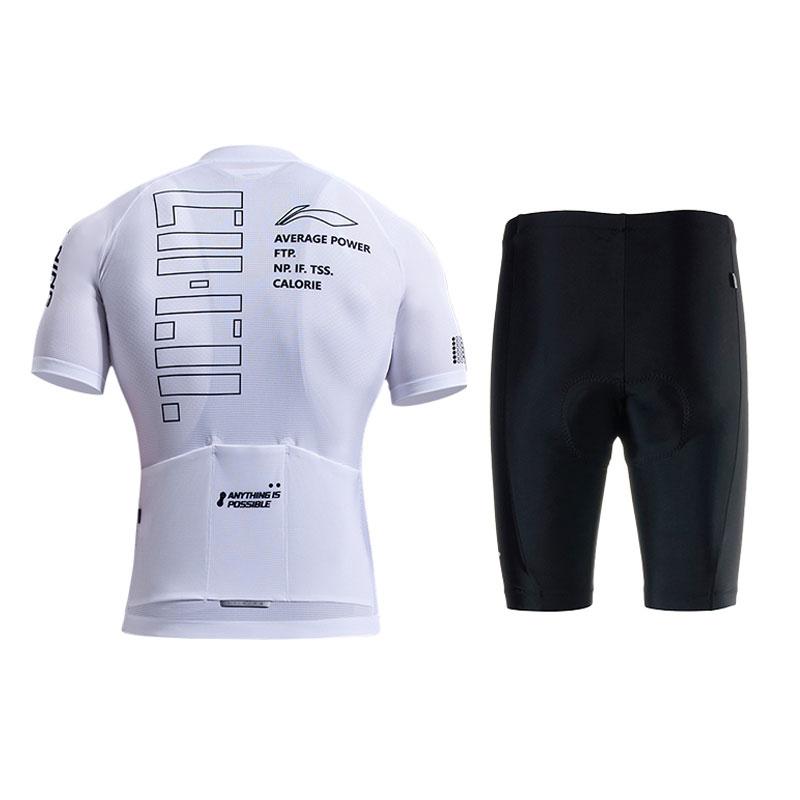 Li Ning Cycling Suits Men's Black Crew Neck Thin 091+185