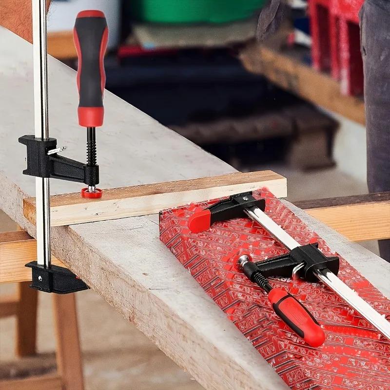 Clemă pentru prelucrarea lemnului, de tip F, de 1/2 bucată, clemă pentru instrumente de clemă din oțel cu conținut ridicat de carbon, fixează rapid plăci de lemn și piatră