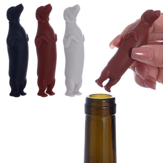 Dachshund Wine Stopper Silicone Bottle Stoppers for Wine Champagne Reusable Sealing Cap Birthday Gifts for Wine Lovers