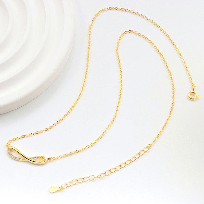 925 Sterling Silver Crystal Infinitely Circulating Bowknot Necklace Pendant For Women Wedding Party Jewelry Gift Collar