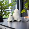 Halloween Ghost Figurine - Spooky Resin Ghost Statue, Cute Finger Ghost Ornaments, Perfect for Indoor & Porch Halloween Decor