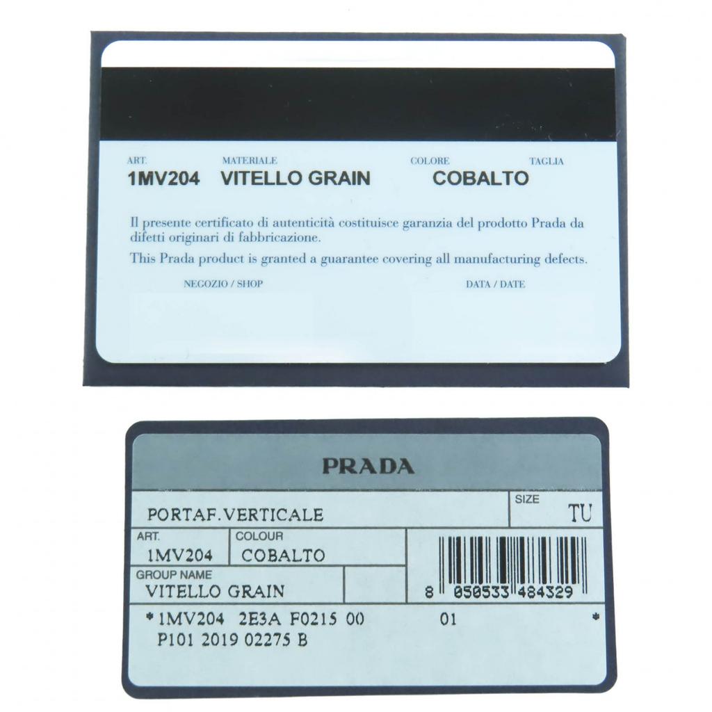 Pristine PRADA Bifold Wallet Cobalt Leather Women 1MV204 Used