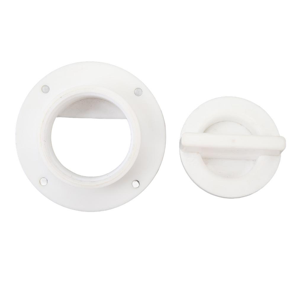 White Boat Drain Plug Kit High Strength Scupper Drain Valve Transom Drain Plug Water Outfall