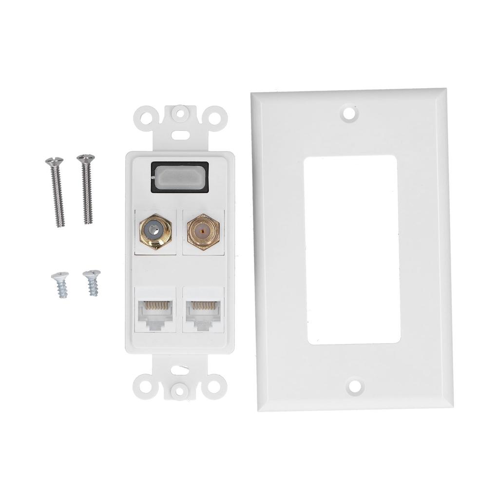 Audio Video Wall Socket Multimedia Port Flexible Compressive Prevent Fading Ethernet Coax Wall Plate