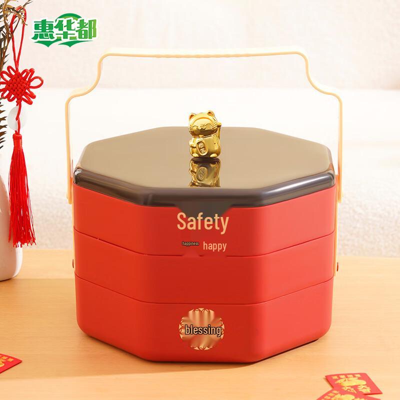 HUIHUADU New Chinese Style Lucky Cat 3-Tier Snack Plate