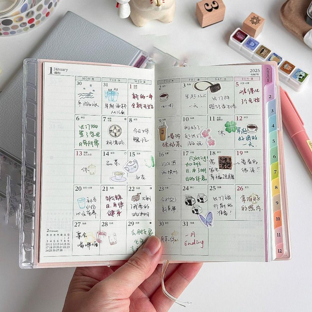 Leather 2025 Schedule Notebook Portable Diary Notebook New Memo  2025 Planner