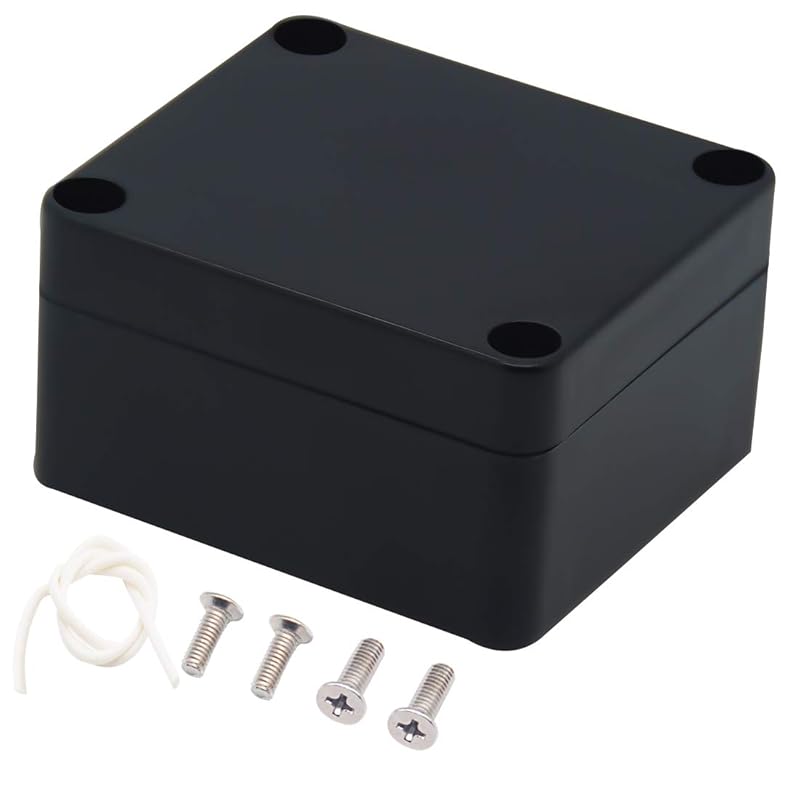 Junction Box, Zulkit Project Box IP65 Waterproof Outdoor Box ABS Plastic Electrical Boxes Electronic Enclosure Black 4.5 X 3.5 X 2.2 Inch(115 X 90 X