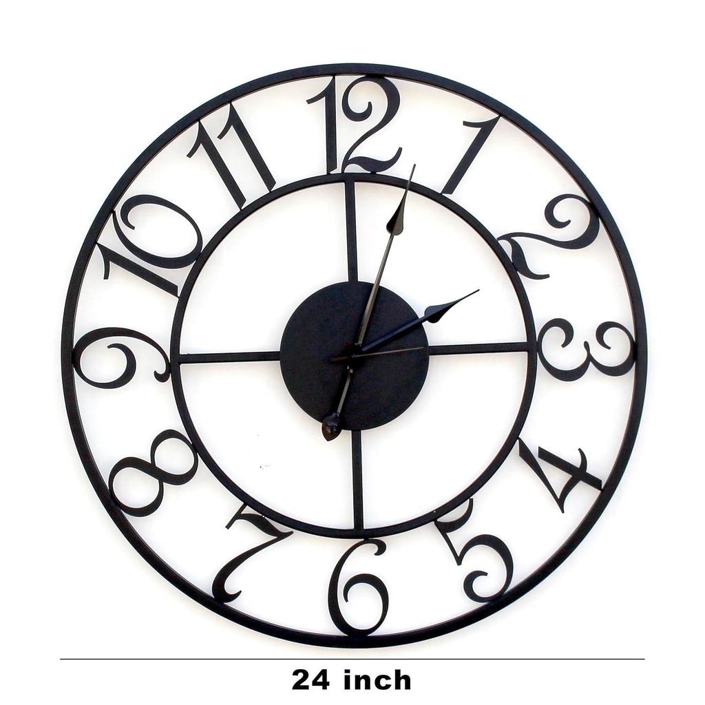 Numeral Designer Modern Wall Watch for Home Décor | Antique Fancy Big Size Modern Wall Watch (M-24 Inch),Black