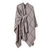 European & American Solid Color Imitation Cashmere Shawl Cape - Women's Autumn/Winter Warm Outerwear Scarf