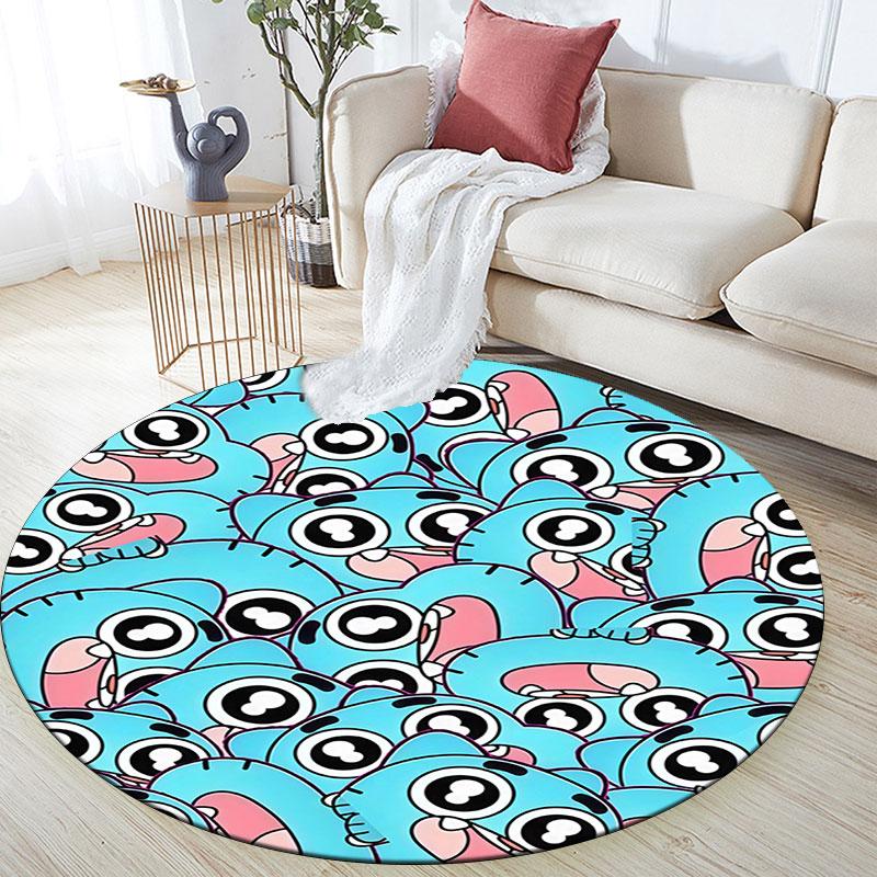 Gumball pattern round rug,Carpet Rug for Living Room Bedroom Playroom ,Non-slip Floor Mat,Holiday Gifts and Birthday Gifts.