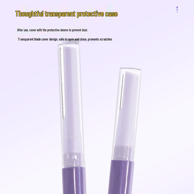 Stainless Steel Double-Headed Eyebrow Trimmer with Macro Lens & Protective Net - Safe, Anti-Scratch Shaver & Shaping Tool.