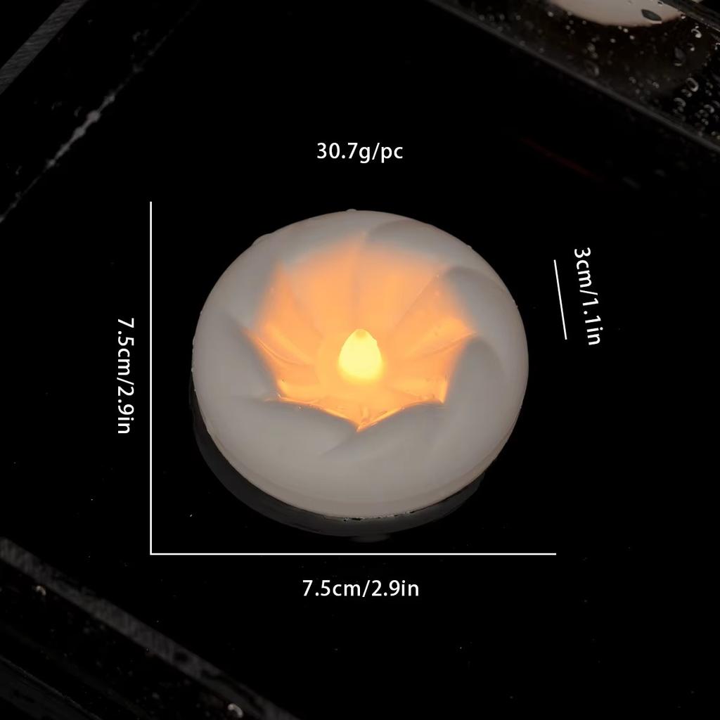 Flameless LED Floating Waterproof Plastic Candles Tea Light Romantic Flickering Votive Wax Tealight for Party Bathroom Decor