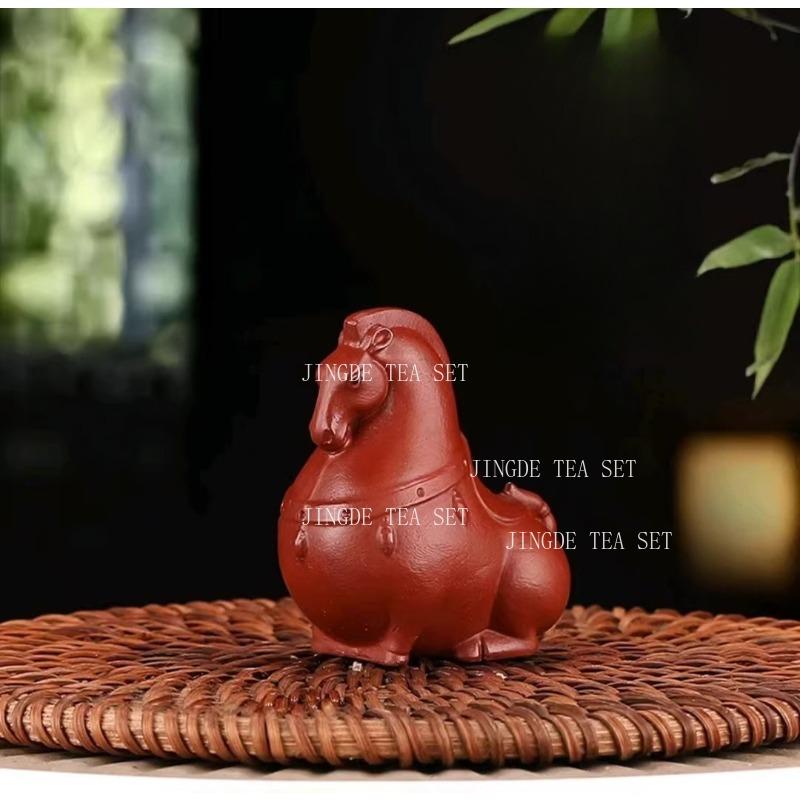 Purple Clay Chinese Tang Style Pony Tea Pet Desktop Tea Playing Ornaments Immediate Success Upon Arrival Tea Set Accessories