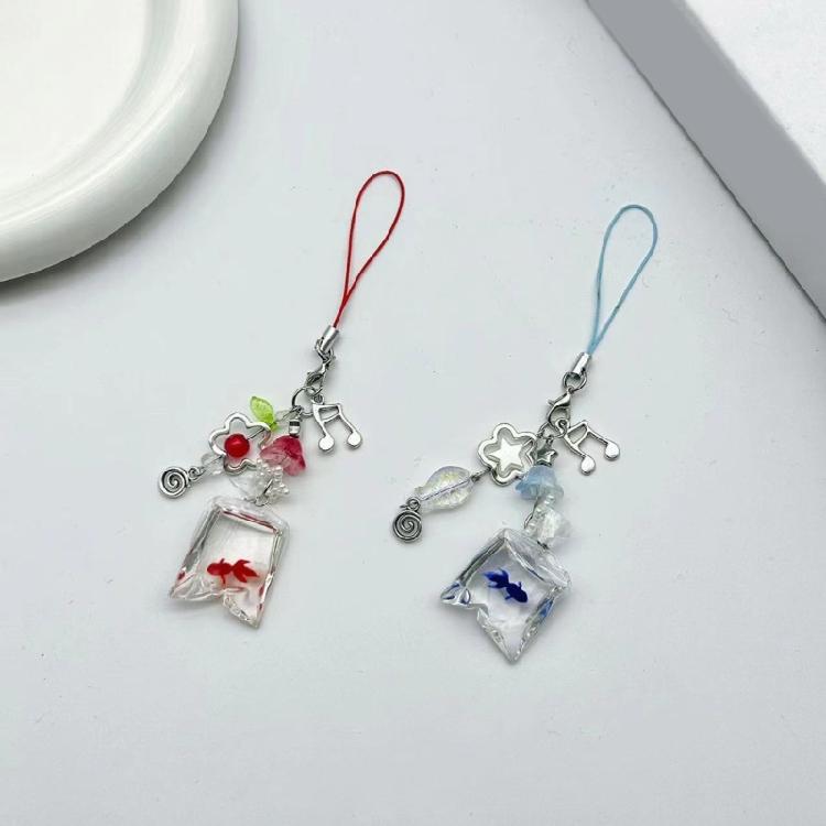 Cuteness Fish Themed Beaded Phone Accessory Comfortable Grip Resin Charm Fish Beaded Phone Lanyard Suitable for Gifts