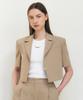 Artid Buckle Detail Linen Short Sleeve Jacket_Beige