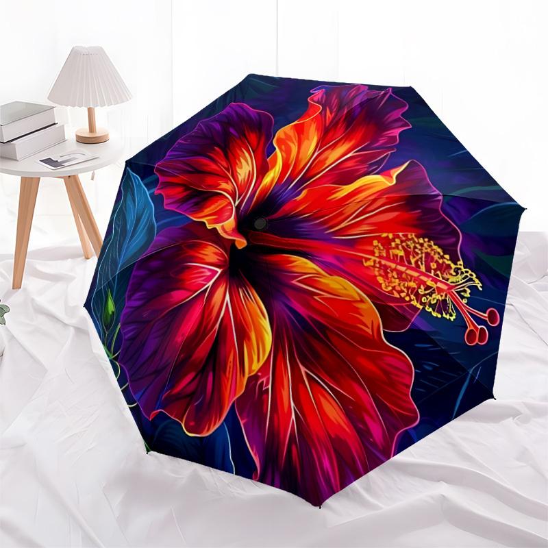 1pc Floral Bloom Automatic Open/Close Umbrella Compact Folding Umbrella, All-Season Portable Umbrella for Women/Men F1124064