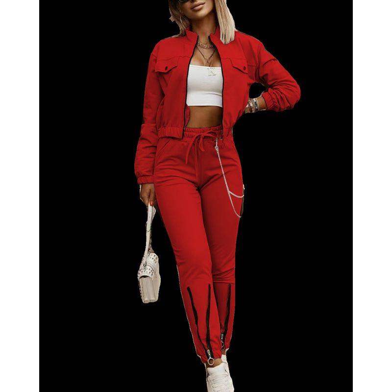 Long Sleeve Top and Pants Set Fashion Long Sleeves Tops + Drawstring Pants Casual Suit