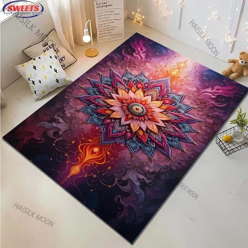 15 Größen Bosnischer Stil Farbe Mandala Blume Teppich Wohnzimmer Schlafzimmer Sofa Büro Matte Modern Dekorativer Stil Teppich Schnelle Lieferung