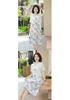 Elegant Loose-Fit Chiffon Dress with Wide-Leg Skirt for Middle-Aged and Elderly Women