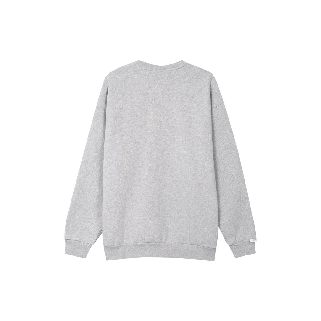Adidas Logo Crew Sweatshirt Solid Logo Fleece Thick Sports Casual Loose Round Neck Long Sleeve Sweatshirt Men Sweatshirt Medium-Heather-Gray IV7599