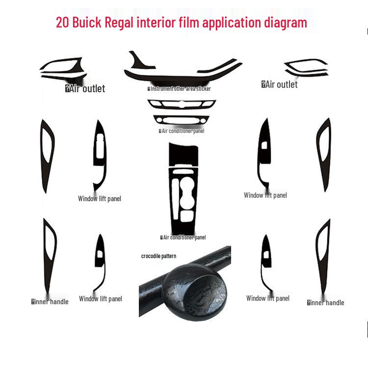 Buick Regal 2020-21 GS Center Console Carbon Fiber Shifter Wrap Interior Sticker