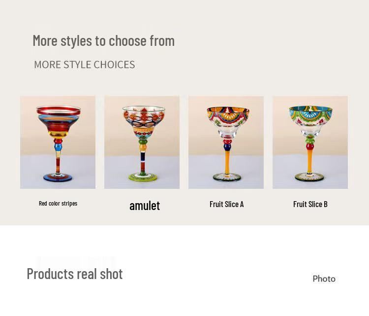 Hand-Painted High-Stem Margarita Glass for Cocktails