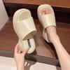 Women Slippers  Summer New Thick Soled Sandals Women Square Toe  Designer Slippers Slides Women  De