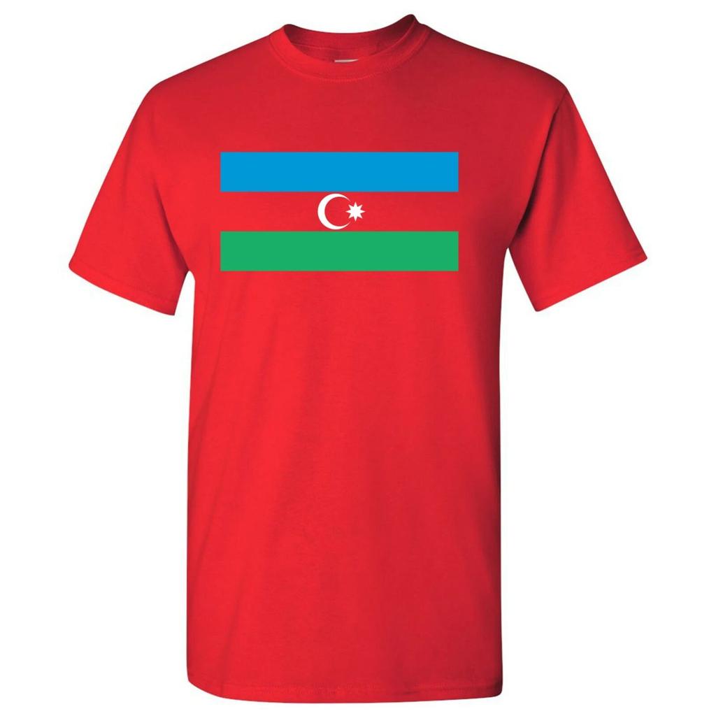 Azerbaijan European Flag Basic Cotton T-Shirt - Red