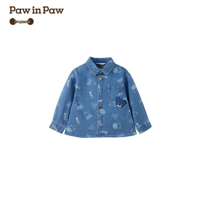 PawinPaw Boy s Cartoon Bear Denim Shirt Jacket 110